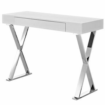 Modway Sector Stainless Steel Console Table In White My Within 2020 White Triangular Console Tables (View 4 of 15)