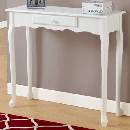 Monarch Accent Table 36"l / Antique White Hall Console Within Favorite Antique Console Tables (View 12 of 15)