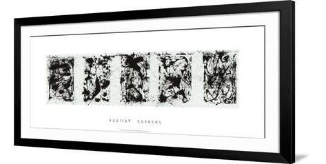 Monochrome Framed Art Prints Within Popular Black And White Polyptych Serigraphjackson Pollock (View 2 of 15)