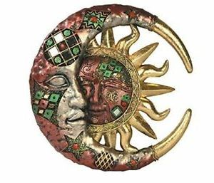 Mosaic Wall Art Sculpture Celestial Sun And Moon With Throughout Newest Lunar Wall Art (View 4 of 15)