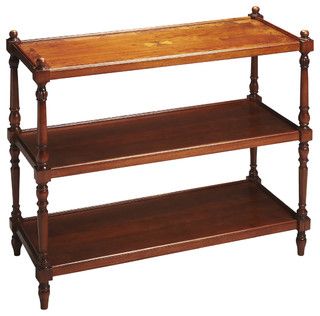 Most Current 3 Tier Console Tables Within Butler Traditional 3 Tier Console Table, Medium Brown (View 10 of 15)