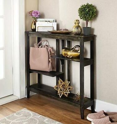 Most Current Black And Gold Console Tables Regarding Brushed Metallic Console Table – Narrow Hallway Table (View 9 of 15)