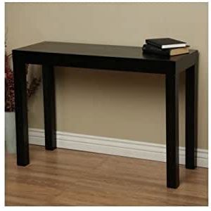 Most Current Espresso Wood And Glass Top Console Tables In Amazon: Sofa Table Wood Black With A Fine Glossy (View 10 of 15)