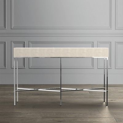 Most Current Faux Shagreen Console Table, Cream (View 8 of 15)
