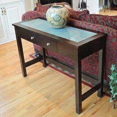 Most Current Glass Console Tables Inside Bay Shore Sofa/console Table With Glass Insert Top And (View 1 of 15)