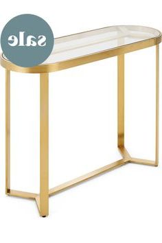 Most Current Made Brushed Brass & Glass Console Table (View 11 of 15)