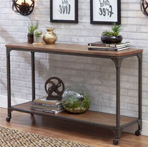 Most Current Rustic Barnside Console Tables Within Console Table For Entryway Rustic Industrial Wood Metal (View 14 of 15)