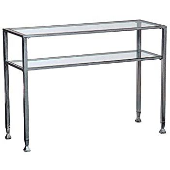 Most Popular Amazon: Long Entryway Table With Shelf Clear Glass Top Inside Metallic Silver Console Tables (View 12 of 15)
