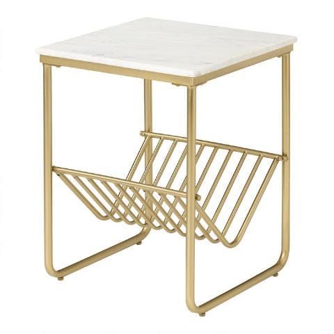 Most Popular Cost Plus World Market + White Marble & Gold Metal Waylon Intended For White Marble And Gold Console Tables (View 6 of 15)