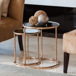 Most Popular Gold Coffee, Console, Sofa & End Tables – Shop The Best In Antique Gold Nesting Console Tables (View 2 of 15)