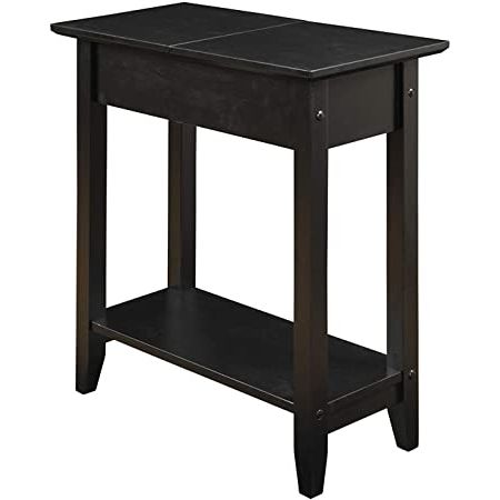 Most Popular Smoke Gray Wood Square Console Tables Throughout Amazon: Convenience Concepts American Heritage Flip (View 14 of 15)