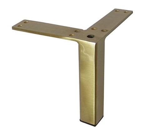 Most Popular Square Metal Furniture Leg, Feet 5" In Brushed Brass Intended For Square Black And Brushed Gold Console Tables (View 9 of 15)