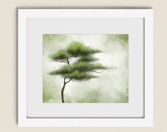 Most Popular Summer Wall Art Inside Summer Tree Print Whimsical Wall Art Watercolor Tree (View 10 of 15)
