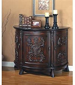 Most Recent Amazon : Cherry Finish Wood And Black Marble Top Hall Regarding Marble Console Tables Set Of  (View 15 of 15)