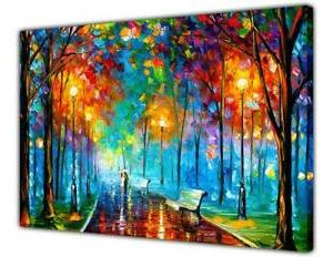 Most Recent At54378D Misty Mood Nightleonid Afremov Framed Canvas For Night Wall Art (View 9 of 15)