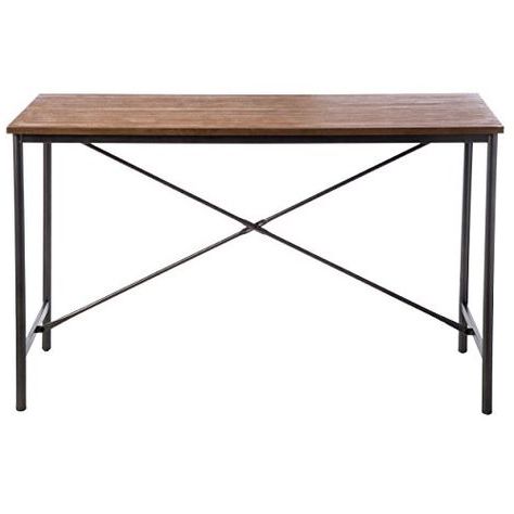 Most Recent Metal And Oak Console Tables For Contemporary Style Rustic Oak Wooden Top Sofa Table (View 11 of 15)