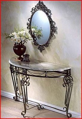 Most Recent Round Iron Console Tables Pertaining To Half Moon Console Table, Wrought Iron Console Table, Iron (View 15 of 15)