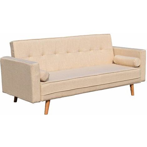 Most Recently Released Cherry Tree Furniture Nora 3 Seater Fabric Sofa Bed With Ecru And Otter Console Tables (View 12 of 15)