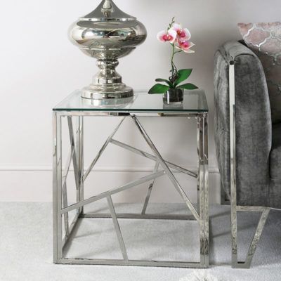 Most Recently Released Glass And Stainless Steel Console Tables Throughout Claudette Stainless Steel And Glass Console Table Hallway (View 5 of 15)