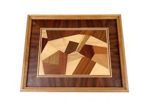 Most Recently Released Mid Century Modern Wall Art Within Danish Modern Mid Century Cubist Marquetry Wall Art (View 3 of 15)