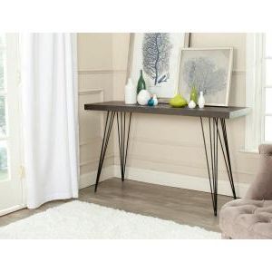 Most Recently Released Safavieh Wolcott Dark Brown And Black Console Table For Black And Oak Brown Console Tables (View 2 of 15)