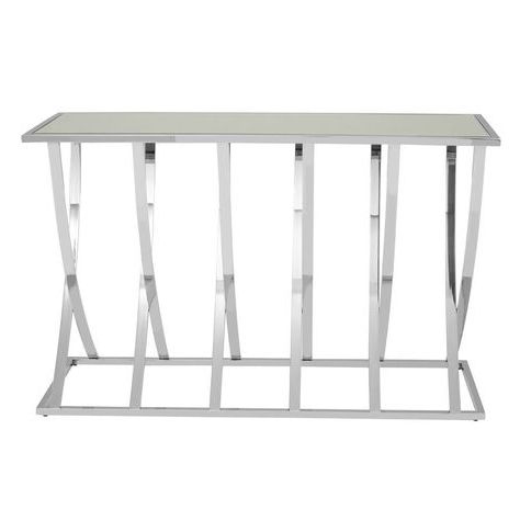 Most Recently Released Stainless Steel Console Tables Throughout Polished Stainless Steel Console Table In  (View 2 of 15)