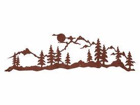Mountain Wall Art Pertaining To Current 57" Mountain Scene With Full Moon Metal Wall Art – Nature (View 11 of 15)