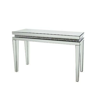 Narrow Mirrored Hall Console Table With Diamond Gems Intended For Famous Mirrored Console Tables (View 10 of 15)