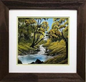 Natural Framed Art Prints Pertaining To Favorite Bob Ross "Little Valley Of Stream" Happy Trees Custom (View 4 of 15)