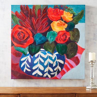 Nature Canvas Painting, Art Pertaining To Preferred Flowers Wall Art (View 13 of 15)