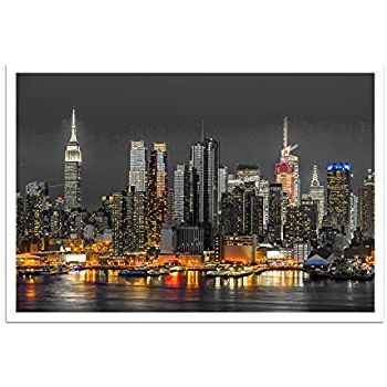 New York City Framed Art Prints Within Favorite Amazon: New York City (Manhattan Night Skyline, Color (View 1 of 15)