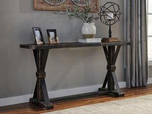 Newest Beckendorf T096 Sofa Table Ashley Furniture Rustic Pine Inside Natural And Black Console Tables (View 11 of 15)
