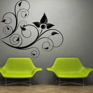 Newest Corner Swirl Flower Wall Sticker Removable Decal Home In Swirl Wall Art (View 3 of 15)