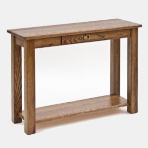 Newest Solid Oak Mission Arts And Crafts Sofa Table – 39" – The In Metal And Mission Oak Console Tables (View 3 of 15)