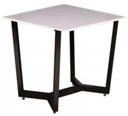 Newest Square Console Tables Intended For Diamond Sofa Caplan White Top Black Base Square End Table (View 9 of 15)