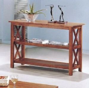 Oak Sofa Side Table Accent Console Sturdy Wood Rectangular Inside Well Known Brown Wood And Steel Plate Console Tables (View 15 of 15)