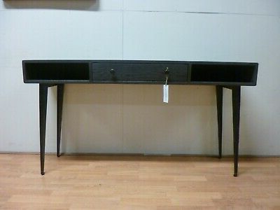 Oak Wood And Metal Legs Console Tables Within Most Current New Large Solid Black Oak & Metal Hall Console Table *Dfs (View 2 of 15)