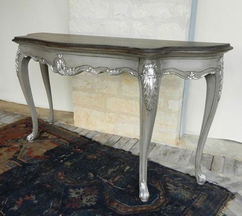 Parisian Silver Leafed Throughout Popular Antiqued Gold Rectangular Console Tables (View 1 of 15)