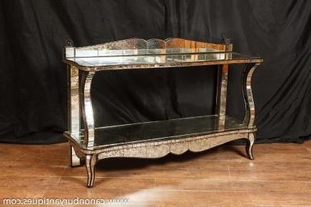 Popular Antique Mirrored Art Deco Console Table 1930 Rock Crystal Intended For Antique Mirror Console Tables (View 9 of 15)