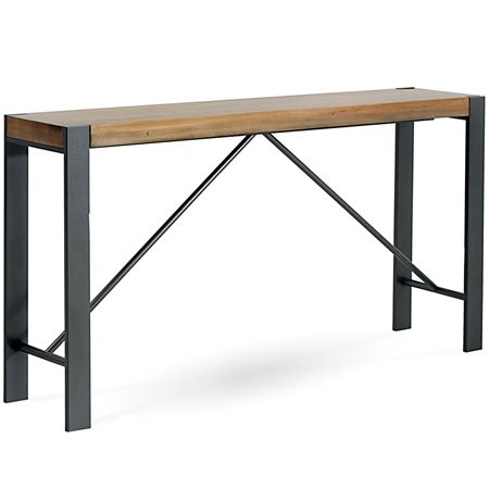 Popular Craftsman Iron Console Table With Wood Slab Top With Regard To Round Iron Console Tables (View 1 of 15)