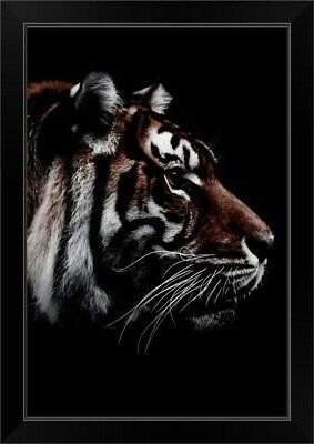 Popular Dark Tiger 3 Black Framed Art Print (View 2 of 15)