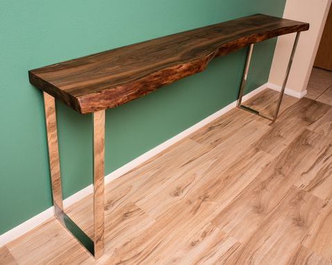 Popular Modern Console Tables With Custom Live Edge Wood Slab Modern Rustic Console Table (View 5 of 15)
