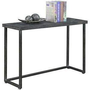 Popular Natural And Black Console Tables Within Convenience Concepts Laredo Parquet Console Table In Black (View 6 of 15)