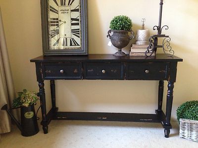 Popular New Black Brown Timber Console Hall Table Sideboard In Dark Brown Console Tables (View 5 of 15)