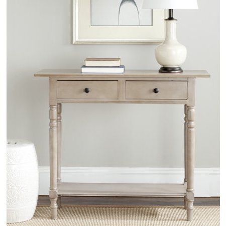 Popular Safavieh Rosemary Solid Contemporary 2 Drawer Console With With Regard To Smoke Gray Wood Console Tables (View 2 of 15)
