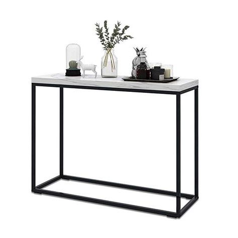 Popular Wlive Modern Console Table For Entryway, Faux Marble Print Pertaining To Faux Marble Console Tables (View 4 of 15)