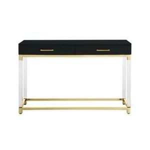 Posh Briar 2 Drawer Metal Console Table With Acrylic Legs Intended For Well Liked Black Metal Console Tables (View 12 of 15)