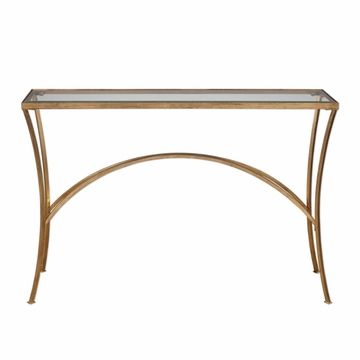 Preferred Gold And Clear Acrylic Console Tables With Regard To Uttermost Alayna Gold Console Table (View 7 of 15)