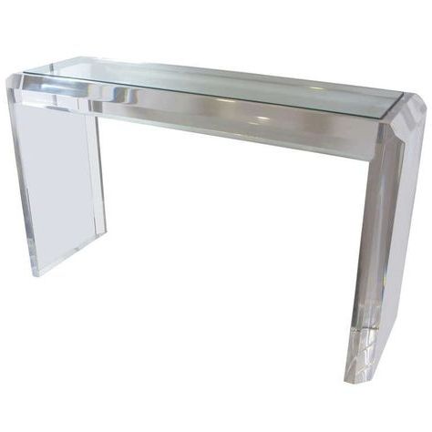 Preferred Les Prismatiques Console Table Lucite Glass Clear Acrylic In Clear Glass Top Console Tables (View 8 of 15)