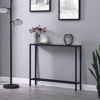 Preferred Mirrored And Silver Console Tables Pertaining To Silver Orchid Ham Narrow Console Table (Black) In  (View 15 of 15)